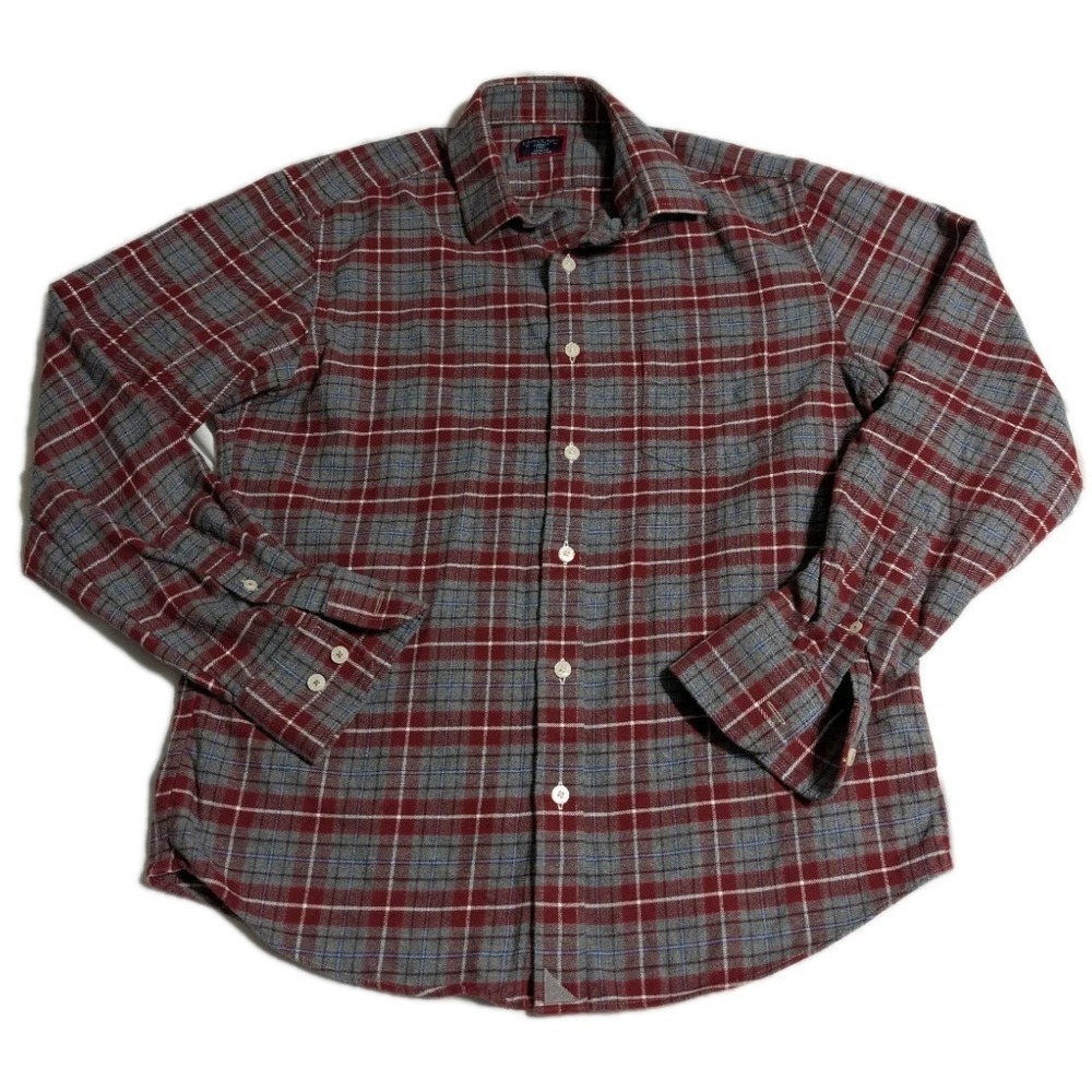 UNTUCKit Cabero Flannel Shirt Mens Medium Slim Fit Red Gray Plaid Button Up...